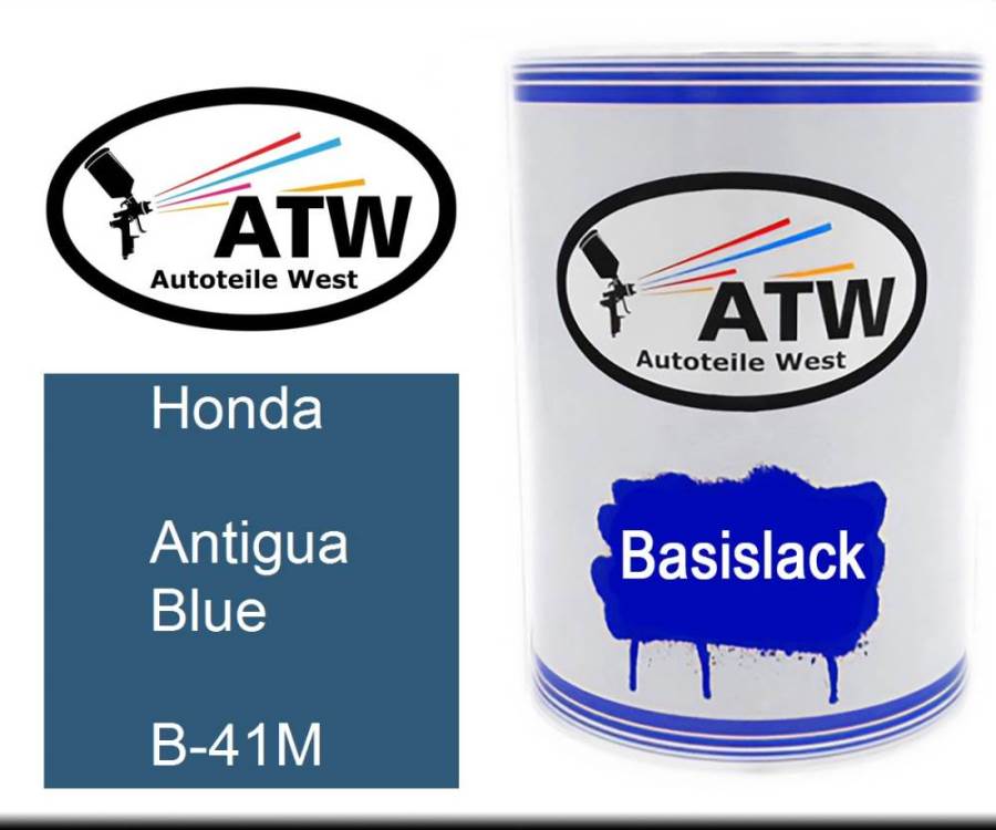 Honda, Antigua Blue, B-41M: 500ml Lackdose, von ATW Autoteile West.